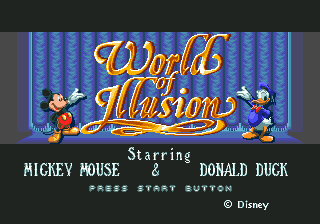 World of Illusion title screen for Sega Mega Drive